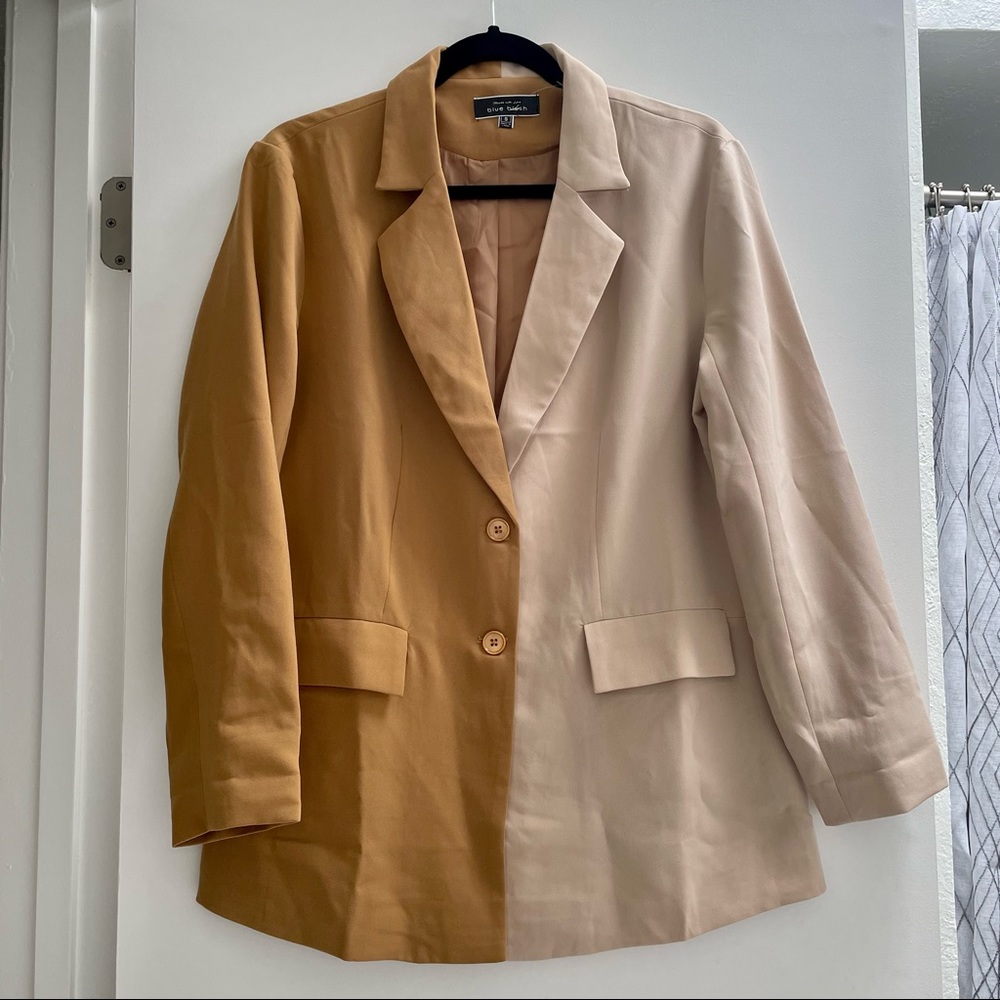 Two tone boyfriend blazer